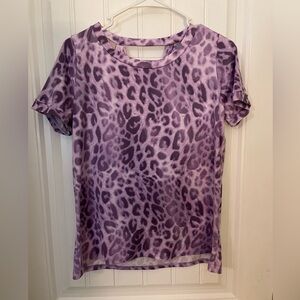 Sew In Love Puple Cheetah Print Top